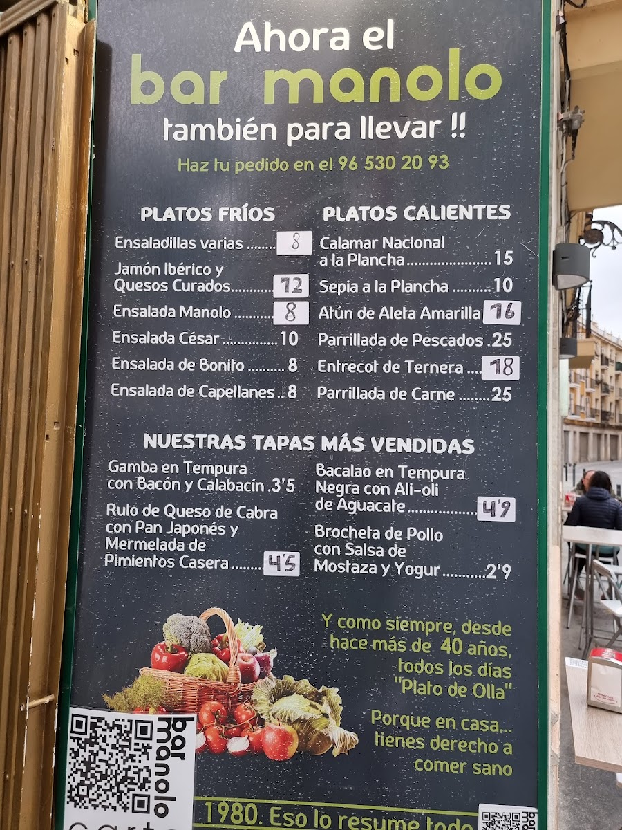 Bar Restaurante Manolo Menu - Image 1