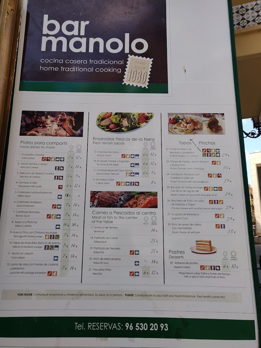Bar Restaurante Manolo Menu - Image 2